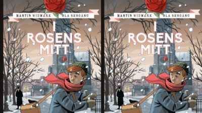 Stefan ser sig runt axeln i ett snöigt stockholm.