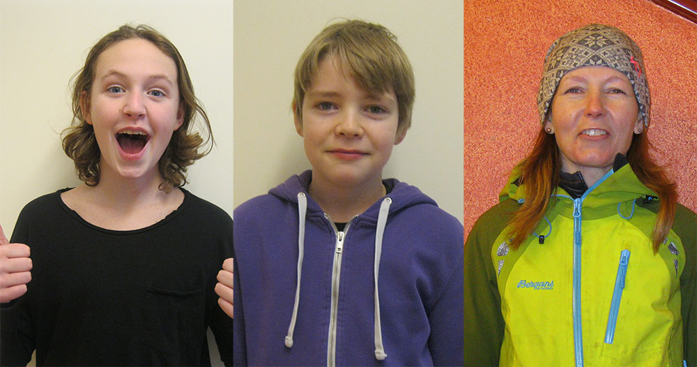 Bilder på Julius, Titus och Carola.