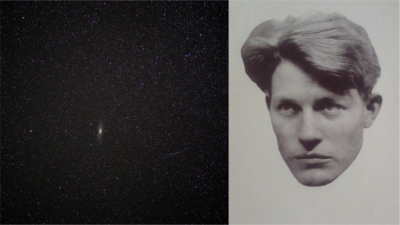 Collage på stjärnor och Harry Martinson.