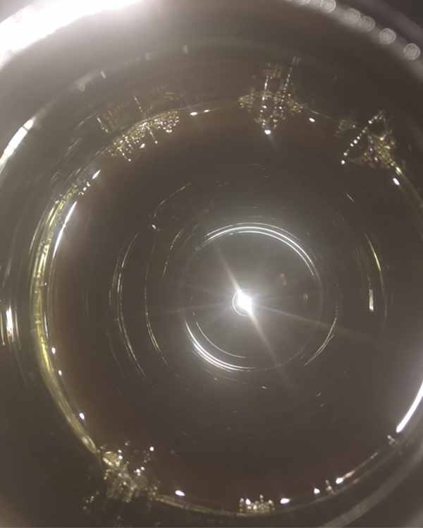 Ett foto rakt ner i en kaffekopp.