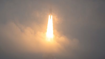 James Webb-teleskopet skjuts upp.