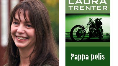 Laura Trenter och bokomslaget.